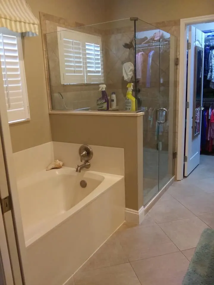 Bathroom before walk-in shower conversion
