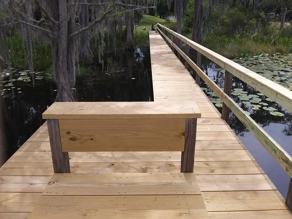 Boat dock after repair with new decking